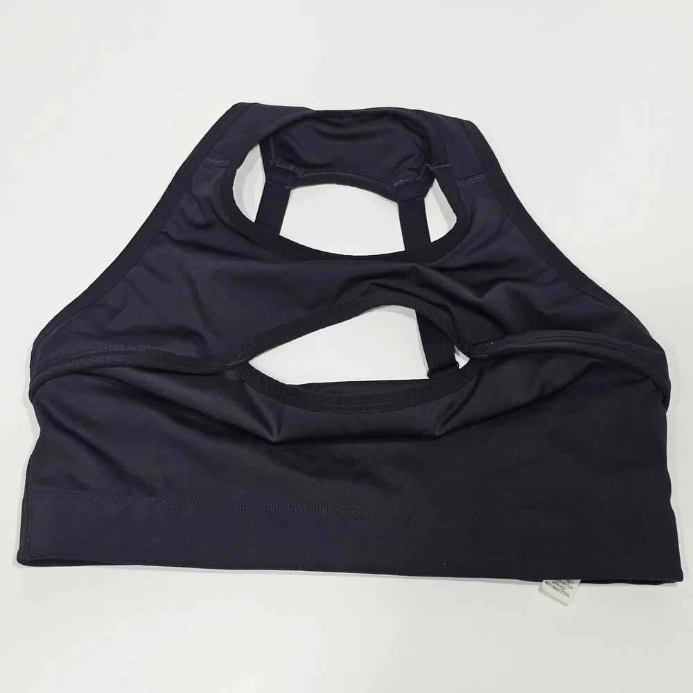Savage X Fenty Athletic Sports Bra 1X Black Cut-Out Racerback Training Gym Top